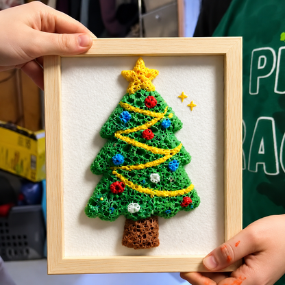 Cuadro de árbol de Navidad en relieve