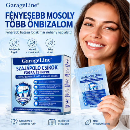 🇭🇺👨‍⚕️✅GarageLine®🦷🍃Ragyogtasd fel a mosolyod✨ Professzionális Fogfehérítő Tapasz 🍃5️⃣