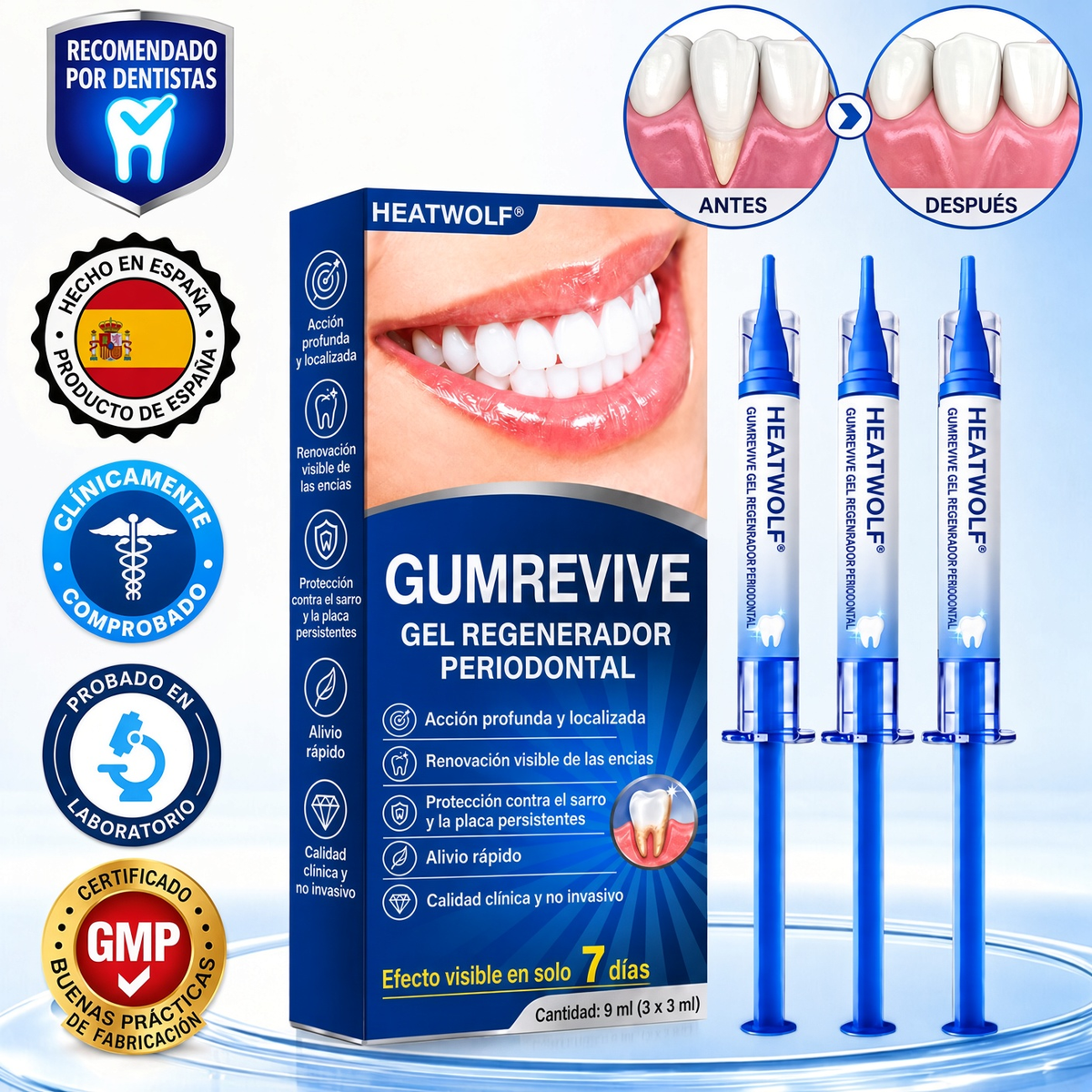 🇪🇸👨‍⚕️✅🦷 HEATWOLF® GumRevive – Gel reparador periodontal🦷✨2️⃣