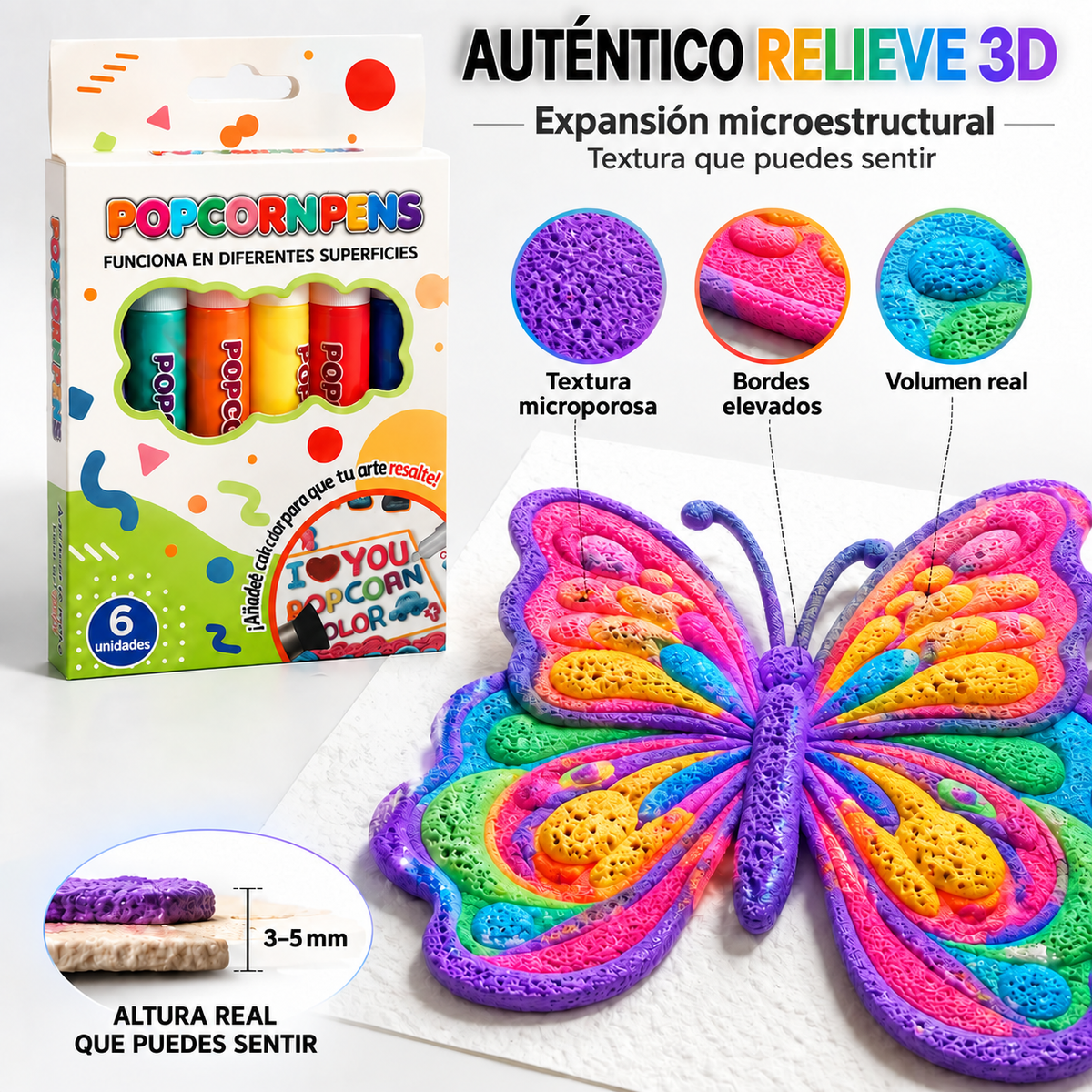 Textura auténtica en relieve 3D